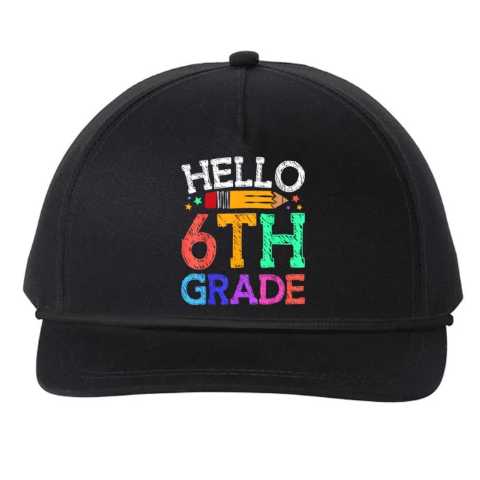 Hello Sixth 6Th Grade Back To School Students Teachers Gift Snapback Five-Panel Rope Hat