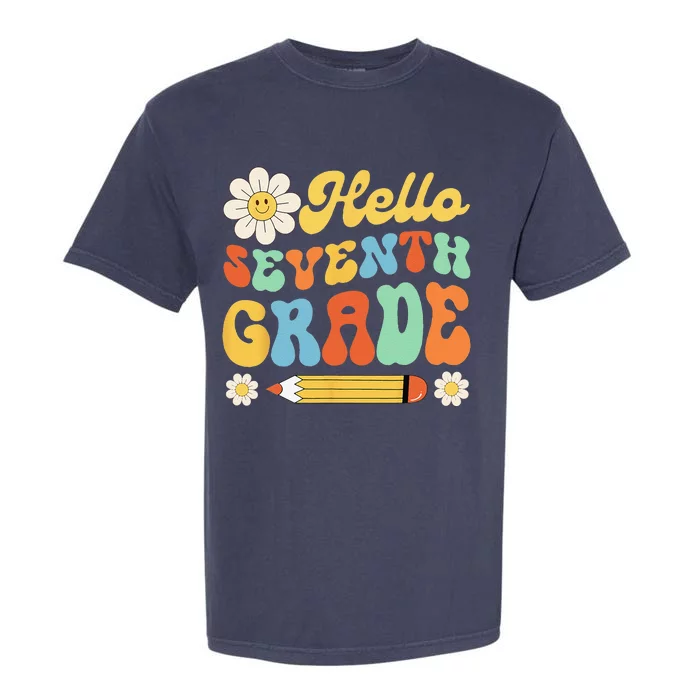 Hello Seventh 7th Grade Back To School Teachers Garment-Dyed Heavyweight T-Shirt