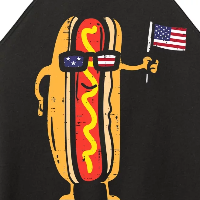 Hotdog Sunglasses American Flag USA Funny 4th Of July Fourth Women’s Perfect Tri Rocker Tank