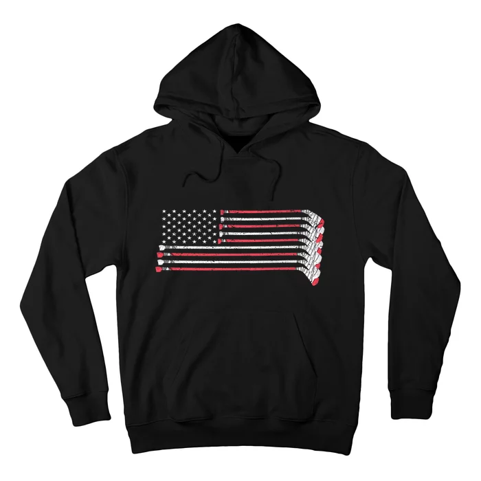 Hockey Sticks American Flag Hoodie