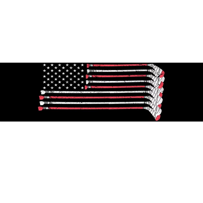 Hockey Sticks American Flag Bumper Sticker