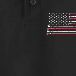 Hockey Sticks American Flag Dry Zone Grid Performance Polo