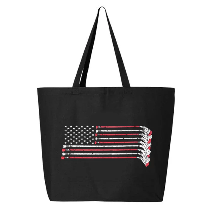 Hockey Sticks American Flag 25L Jumbo Tote