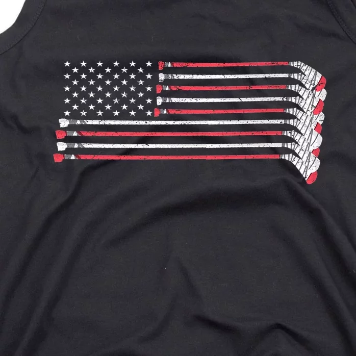 Hockey Sticks American Flag Tank Top