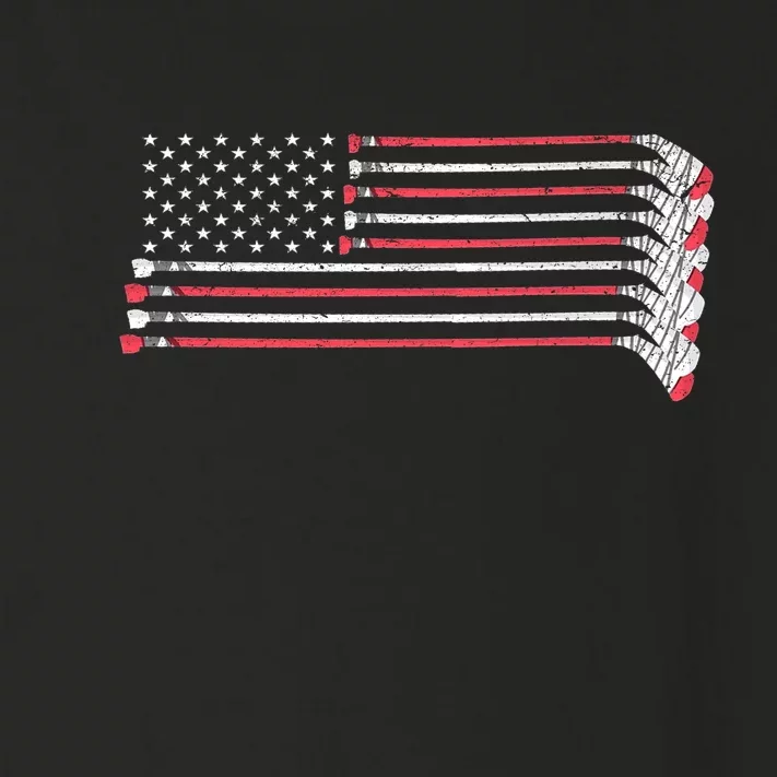 Hockey Sticks American Flag Toddler Long Sleeve Shirt