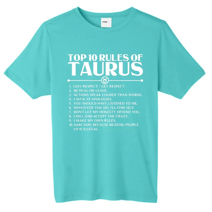 Horoscope Symbols Astrology Sign Top 10 Rules Of Taurus ChromaSoft Performance T-Shirt