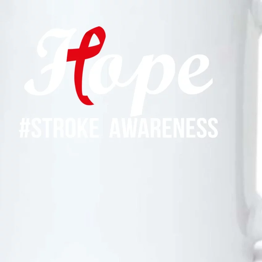 Hope Stroke Awareness Month Red Ribbon Motivational Great Gift Black Color Changing Mug