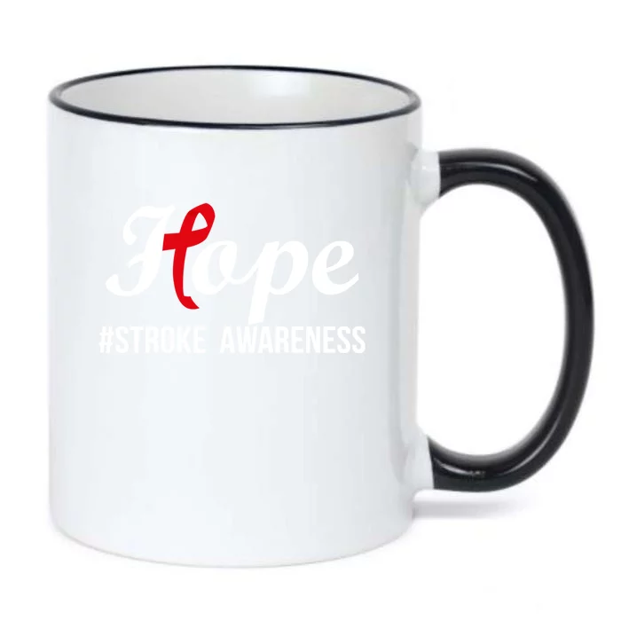 Hope Stroke Awareness Month Red Ribbon Motivational Great Gift Black Color Changing Mug