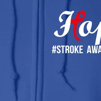 Hope Stroke Awareness Month Red Ribbon Motivational Great Gift Full Zip Hoodie