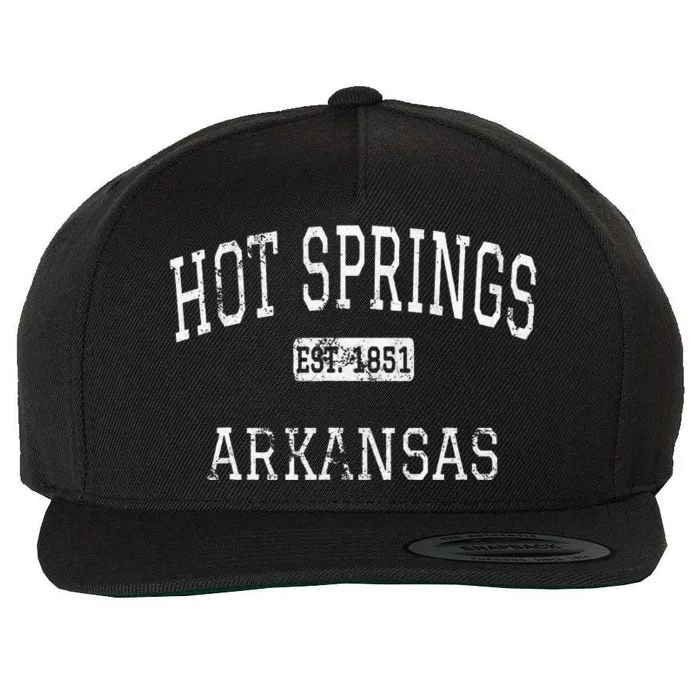 Hot Springs Arkansas AR Vintage Wool Snapback Cap