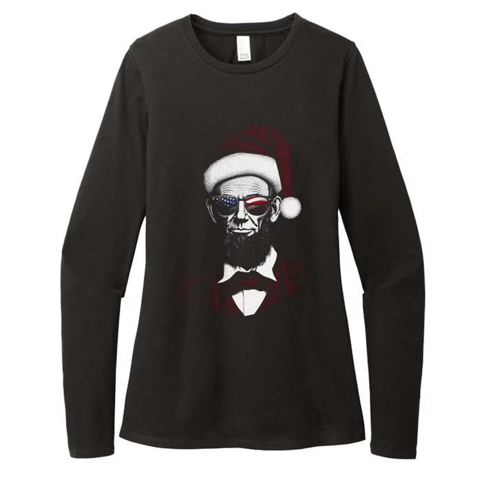 Hipster Santa Abraham Lincoln Womens CVC Long Sleeve Shirt