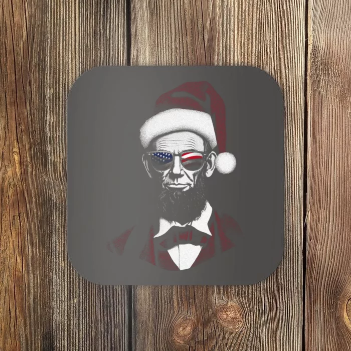 Hipster Santa Abraham Lincoln Coaster