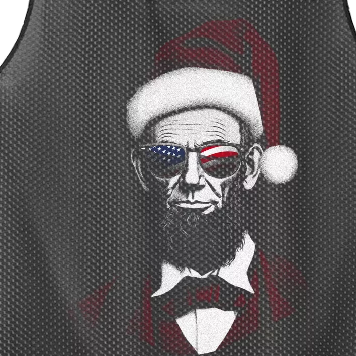 Hipster Santa Abraham Lincoln Mesh Reversible Basketball Jersey Tank