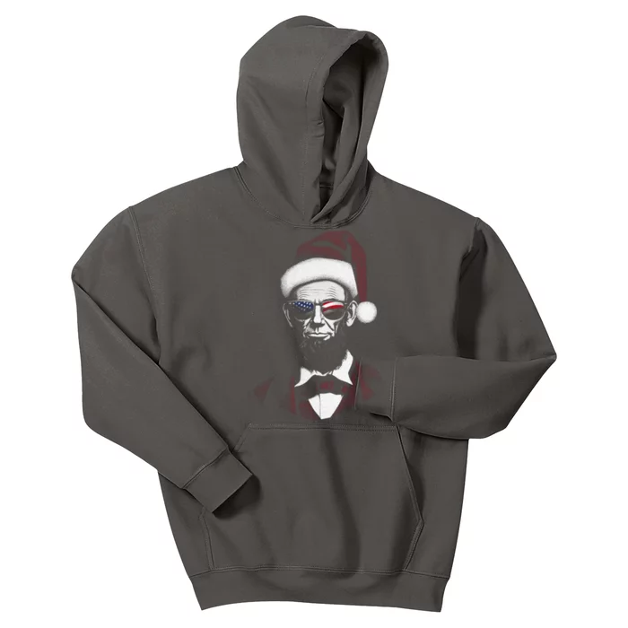 Hipster Santa Abraham Lincoln Kids Hoodie