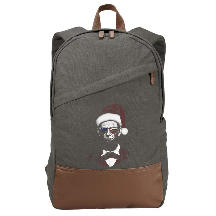 Hipster Santa Abraham Lincoln Cotton Canvas Backpack