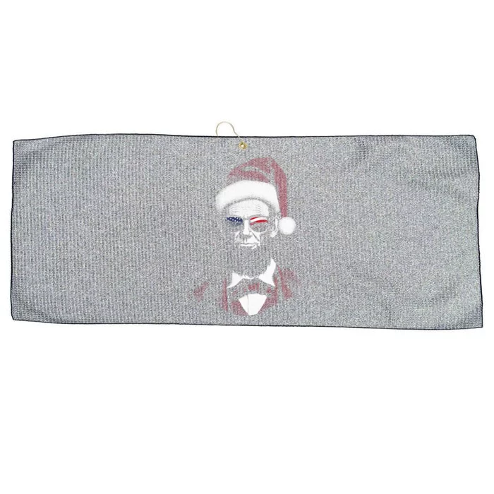 Hipster Santa Abraham Lincoln Large Microfiber Waffle Golf Towel