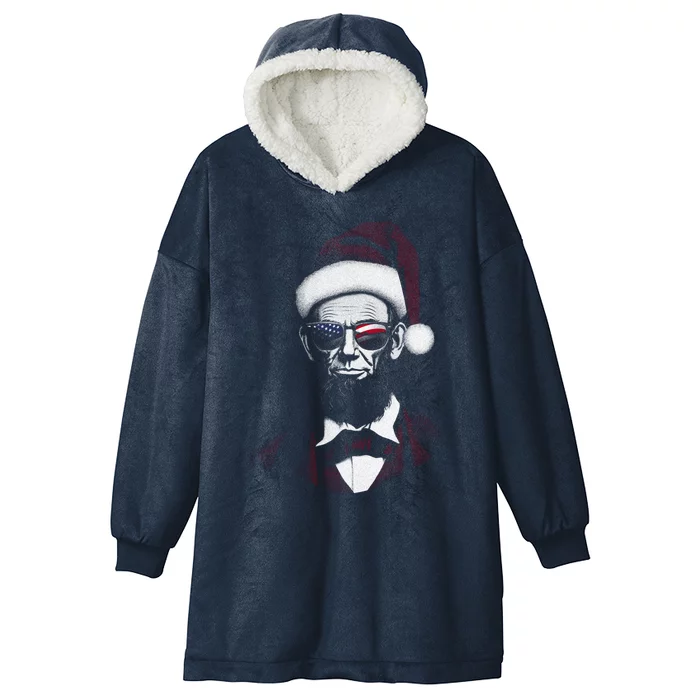 Hipster Santa Abraham Lincoln Hooded Wearable Blanket