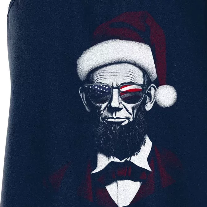 Hipster Santa Abraham Lincoln Women's Racerback Tank