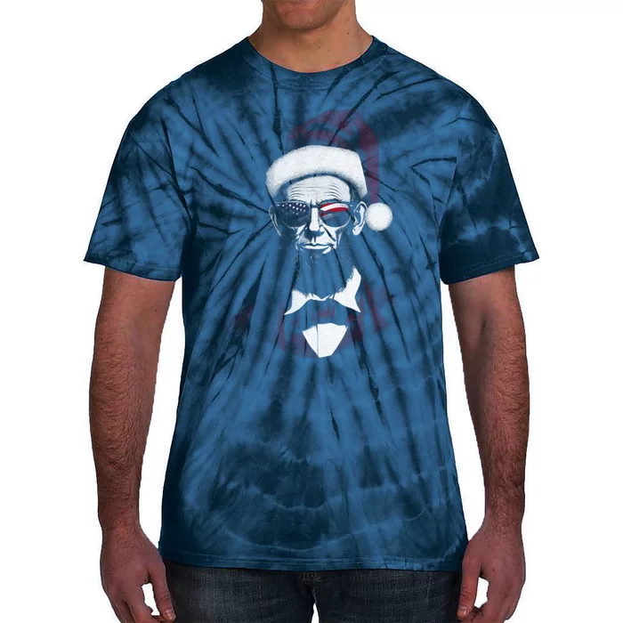 Hipster Santa Abraham Lincoln Tie-Dye T-Shirt