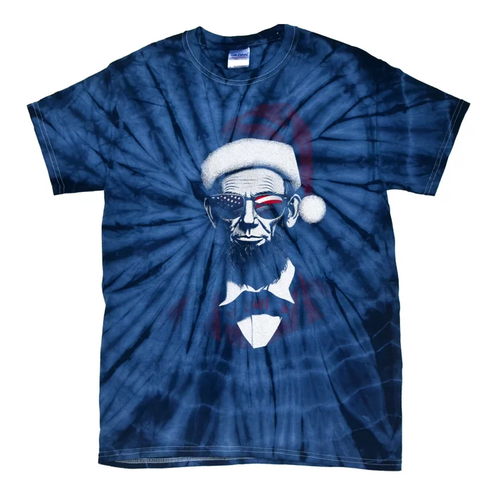 Hipster Santa Abraham Lincoln Tie-Dye T-Shirt