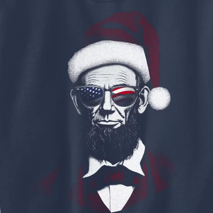 Hipster Santa Abraham Lincoln Kids Sweatshirt