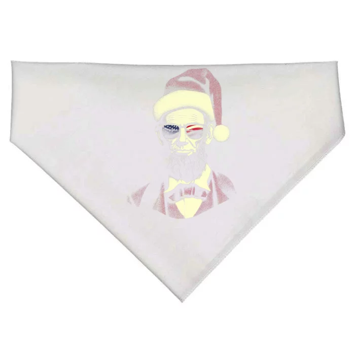 Hipster Santa Abraham Lincoln USA-Made Doggie Bandana