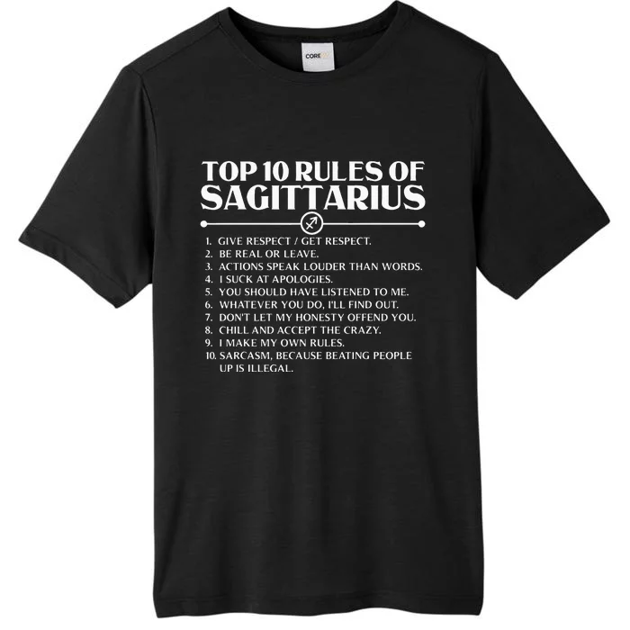 Horoscope Symbols Astrology Sign Top 10 Rules Of Sagittarius ChromaSoft Performance T-Shirt