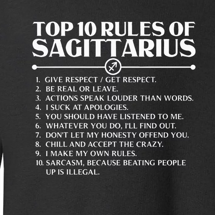 Horoscope Symbols Astrology Sign Top 10 Rules Of Sagittarius Toddler Sweatshirt