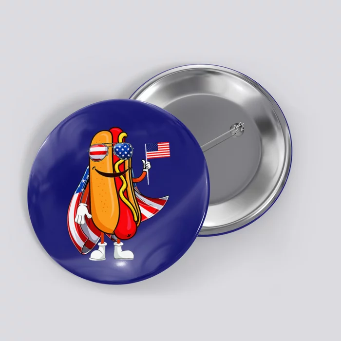 Hotdog Sunglasses American Flag Usa 4th Of July Button