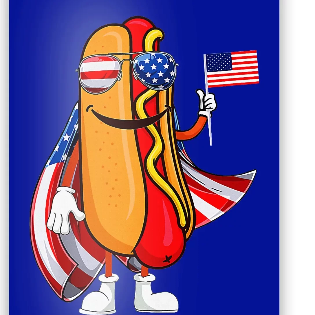 Hotdog Sunglasses American Flag Usa 4th Of July Poster