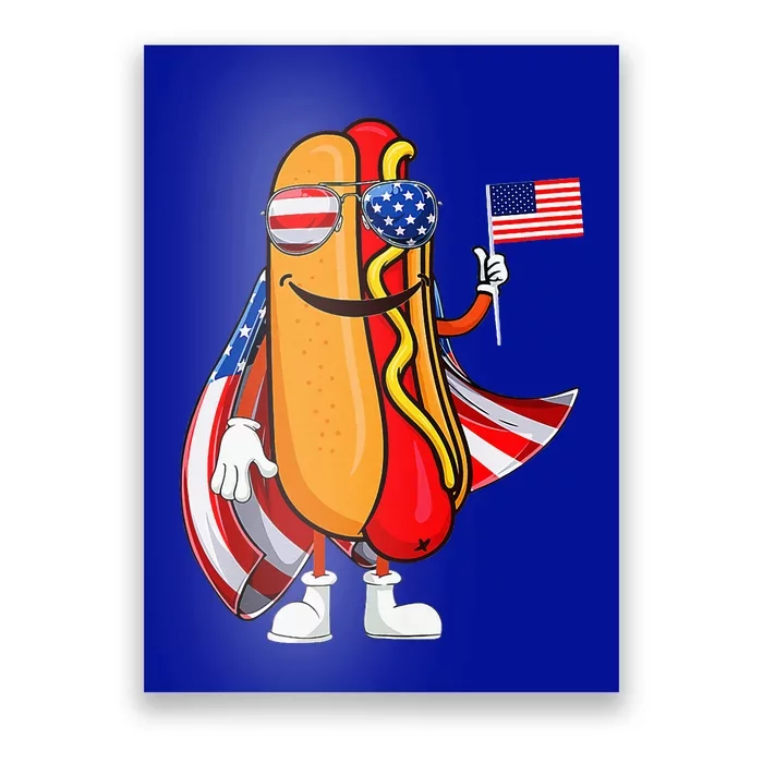 Hotdog Sunglasses American Flag Usa 4th Of July Poster