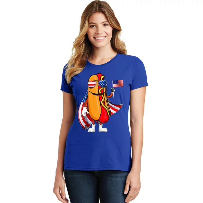 Hotdog Sunglasses American Flag Usa 4th Of July Women's T-Shirt