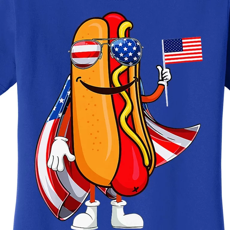 Hotdog Sunglasses American Flag Usa 4th Of July Women's T-Shirt