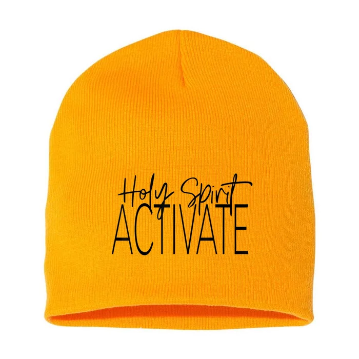 Holy Spirit Activate Western Jesus Lover Christian Religious Short Acrylic Beanie