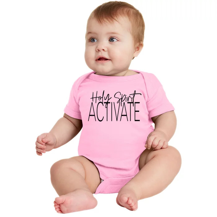 Holy Spirit Activate Western Jesus Lover Christian Religious Baby Bodysuit