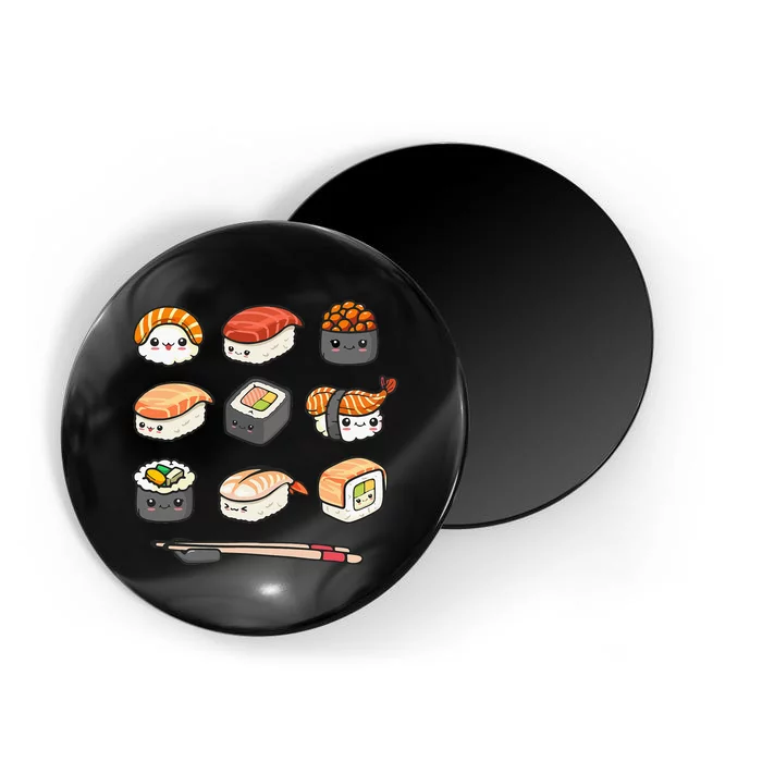 Happy Sushi Anime Kawaii Set Japanese Food Lover Otaku Manga Magnet