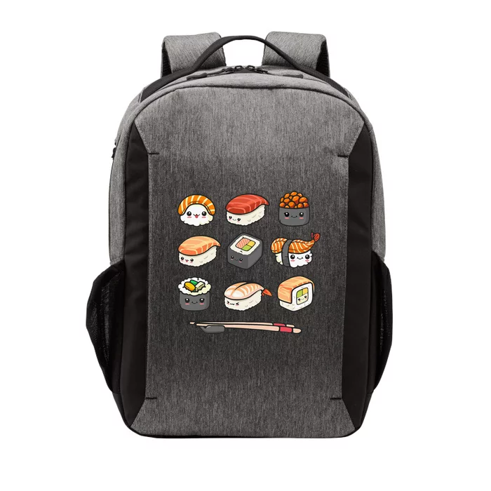 Happy Sushi Anime Kawaii Set Japanese Food Lover Otaku Manga Vector Backpack