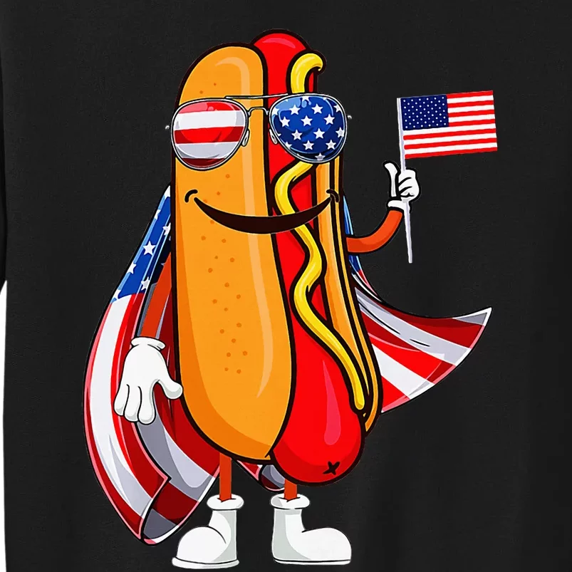 Hotdog Sunglasses American Flag Usa Funny 4th Of July Tall Sweatshirt