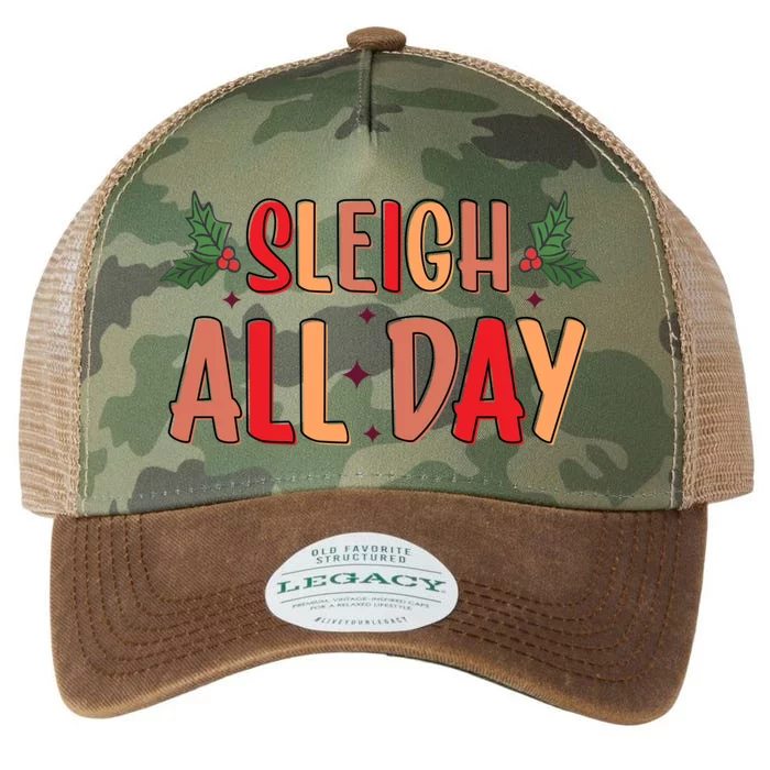 Holiday Sleigh All Day Cute Word Art Typography Style Christ Cool Gift Legacy Tie Dye Trucker Hat