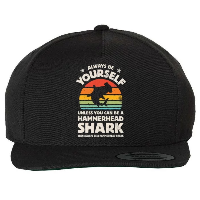 Hammerhead Shark Always Be Yourself Retro Vintage Wool Snapback Cap