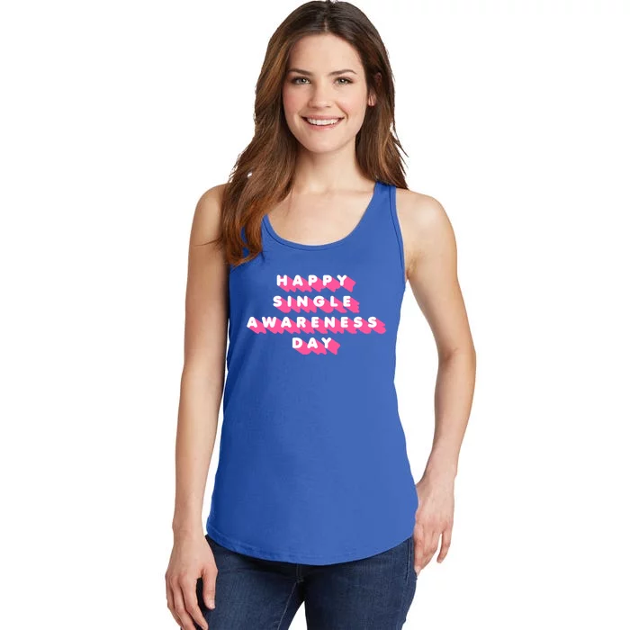 Happy Single Awareness Day Funny Valentines Gift Funny Gift Ladies Essential Tank