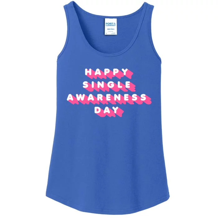 Happy Single Awareness Day Funny Valentines Gift Funny Gift Ladies Essential Tank