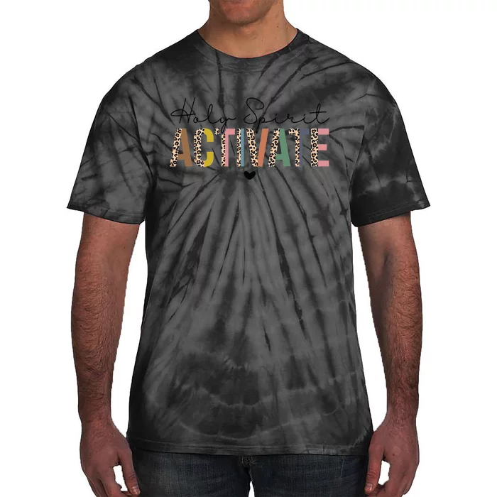 Holy Spirit Activate Leopard Christians Jesus Love Family Tie-Dye T-Shirt