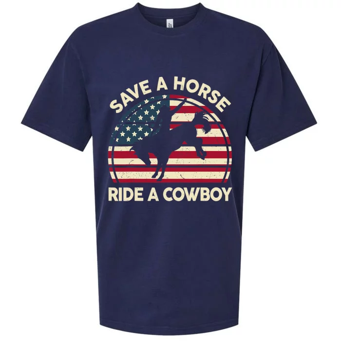 HorseShirt Save A Horse Ride A Cowboy Funny Gift Girl Wo Sueded Cloud Jersey T-Shirt