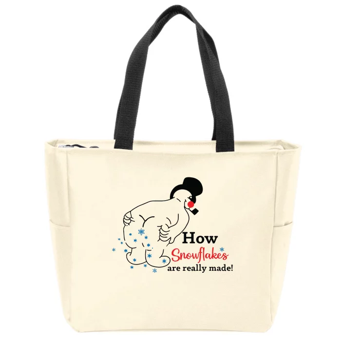 How Snowflakes Are Really Made Funny Snowman Christmas Zip Tote Bag