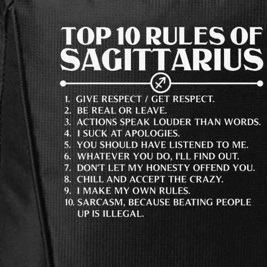 Horoscope Symbols Astrology Sign Top 10 Rules Of Sagittarius City Backpack