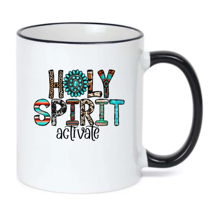 Holy Spirit Activate Leopard Western Rodeo Cowhide Gemstone Black Color Changing Mug