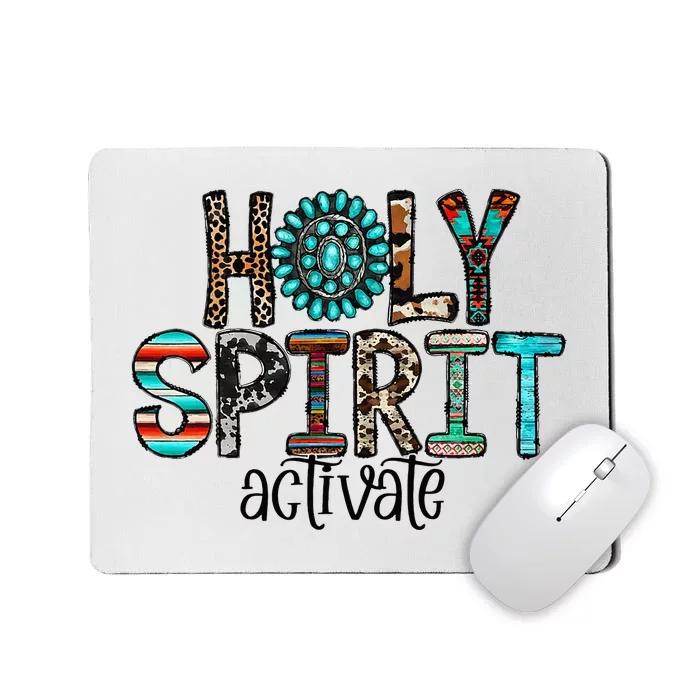 Holy Spirit Activate Leopard Western Rodeo Cowhide Gemstone Mousepad