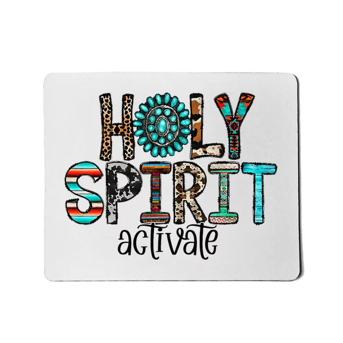 Holy Spirit Activate Leopard Western Rodeo Cowhide Gemstone Mousepad