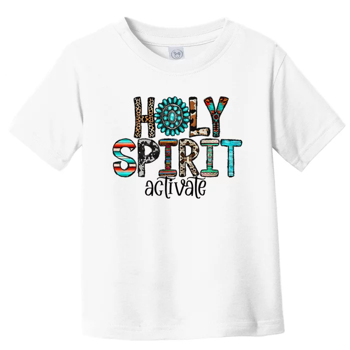 Holy Spirit Activate Leopard Western Rodeo Cowhide Gemstone Toddler T-Shirt